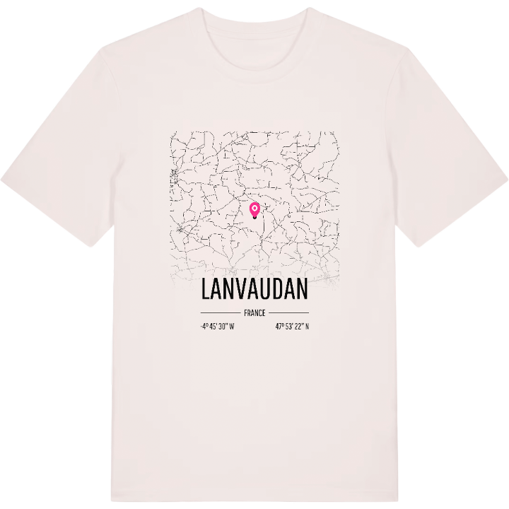 Lanvaudan map t-shirt – t-shirt from PinShirt