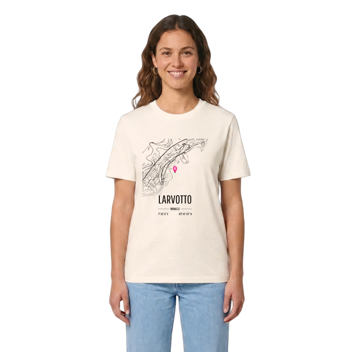 Larvotto map t-shirt – t-shirt from PinShirt