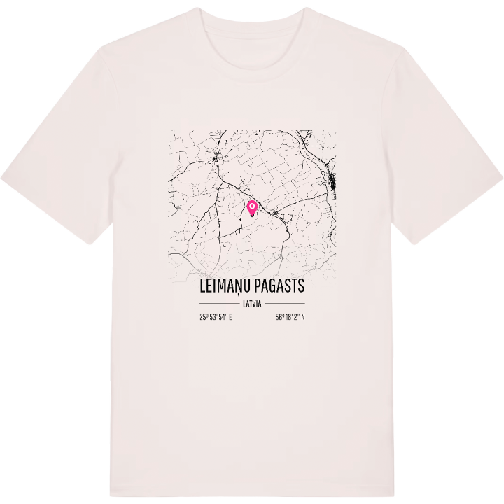 Leimaņu pagasts map t-shirt – t-shirt from PinShirt