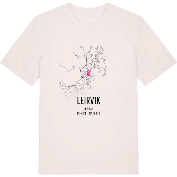 Leirvik map t-shirt – t-shirt from PinShirt