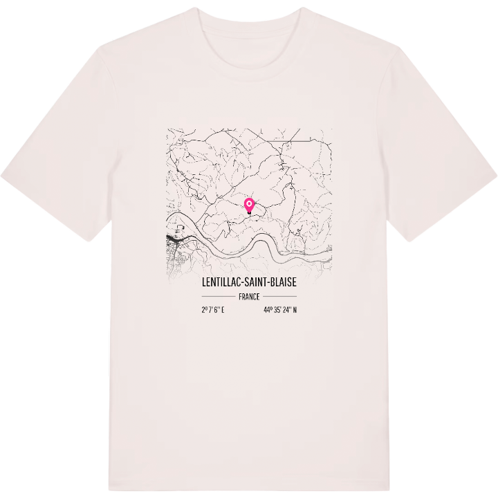 Lentillac-Saint-Blaise map t-shirt – t-shirt from PinShirt