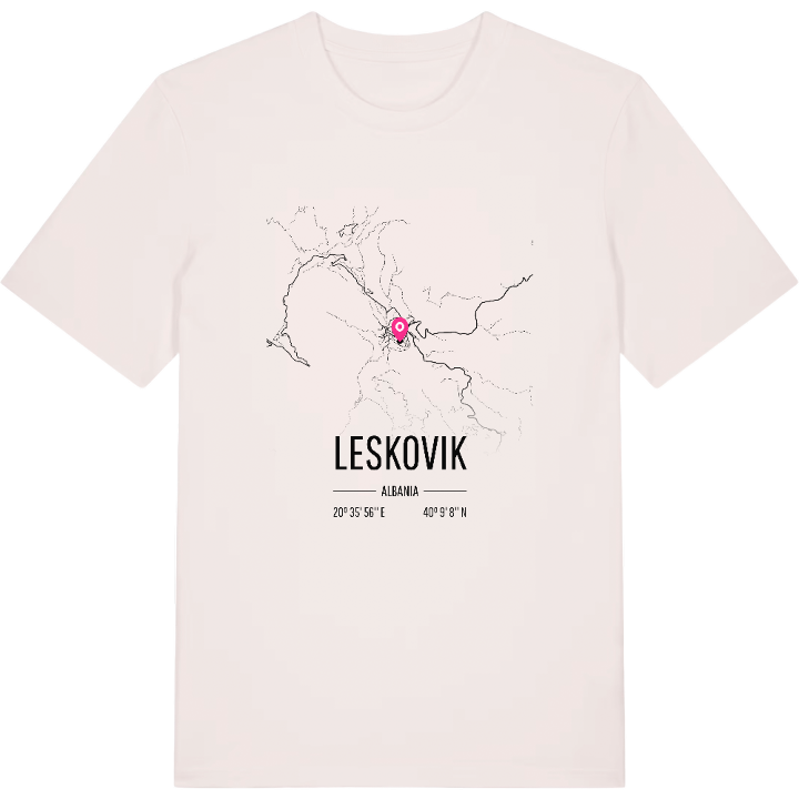 Leskovik map t-shirt – t-shirt from PinShirt