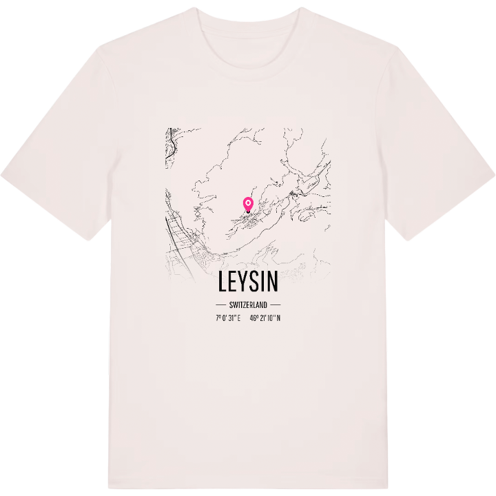 Leysin map t-shirt – t-shirt from PinShirt