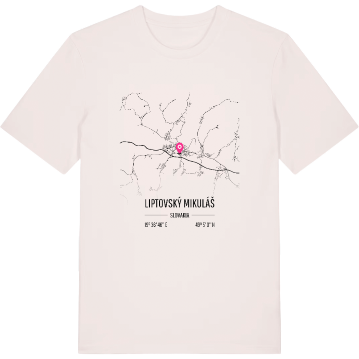 Liptovský Mikuláš map t-shirt – t-shirt from PinShirt