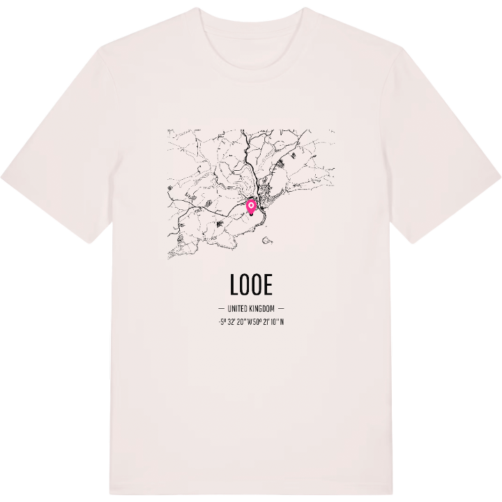 Looe map t-shirt – t-shirt from PinShirt
