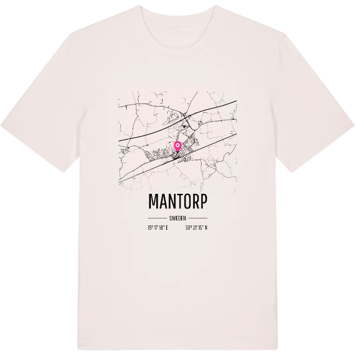 Mantorp map t-shirt – t-shirt from PinShirt