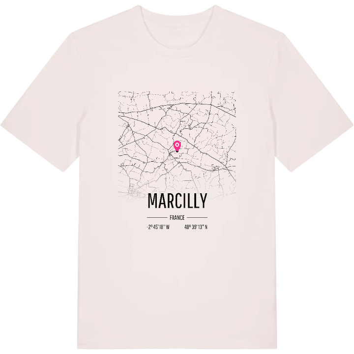 Marcilly map t-shirt – t-shirt from PinShirt