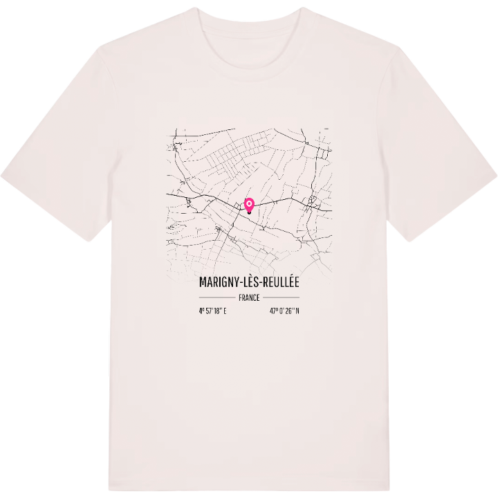 Marigny-lès-Reullée map t-shirt – t-shirt from PinShirt