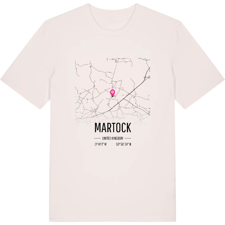 Martock map t-shirt – t-shirt from PinShirt