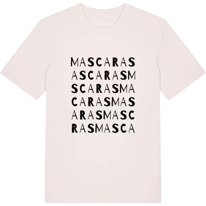 Mascaras wordplay t-shirt – t-shirt from PinShirt