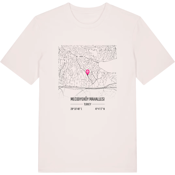 Mecidiyeköy Mahallesi map t-shirt – t-shirt from PinShirt