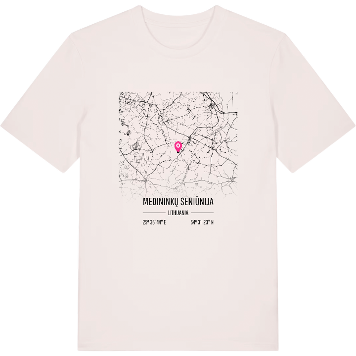 Medininkų seniūnija map t-shirt – t-shirt from PinShirt