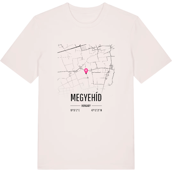Megyehíd map t-shirt – t-shirt from PinShirt