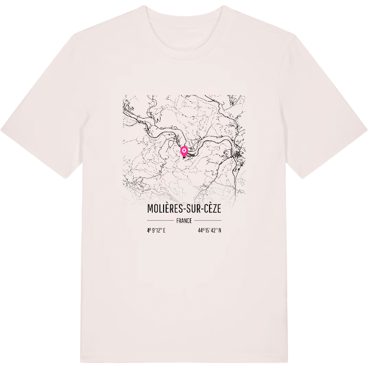 Molières-sur-Cèze map t-shirt – t-shirt from PinShirt