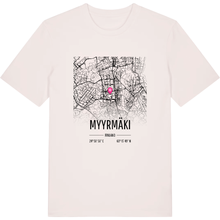 Myyrmäki map t-shirt – t-shirt from PinShirt