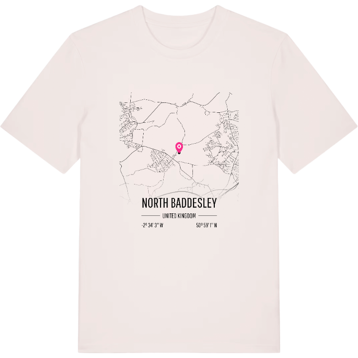 North Baddesley map t-shirt – t-shirt from PinShirt