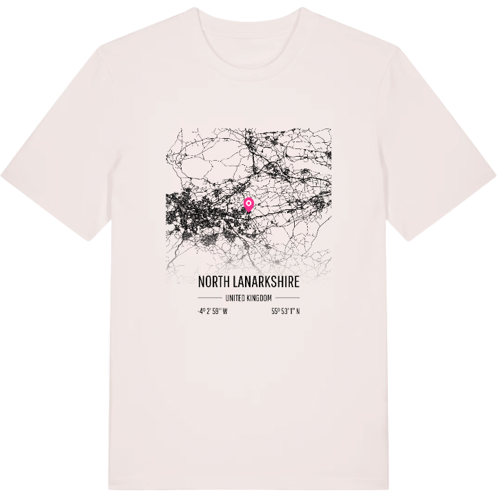 North Lanarkshire map t-shirt – t-shirt from PinShirt