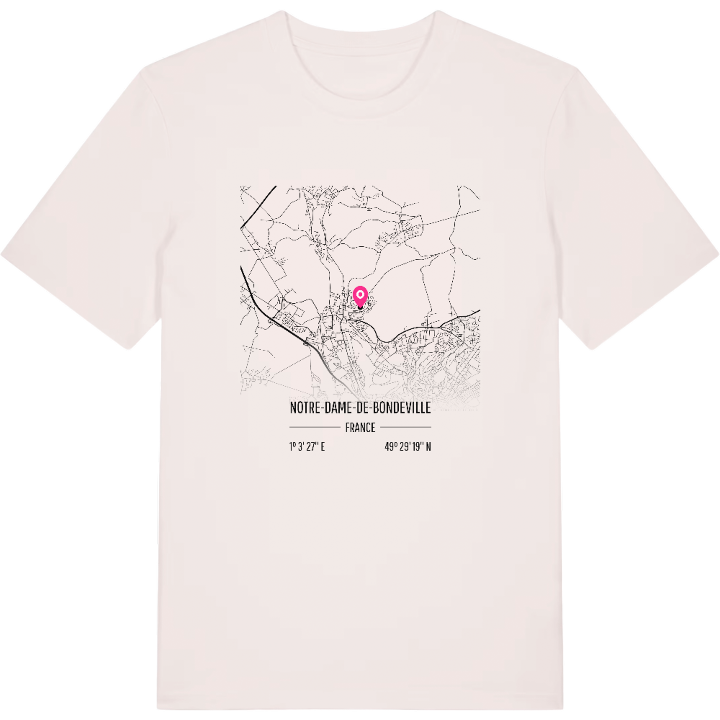 Notre-Dame-de-Bondeville map t-shirt – t-shirt from PinShirt