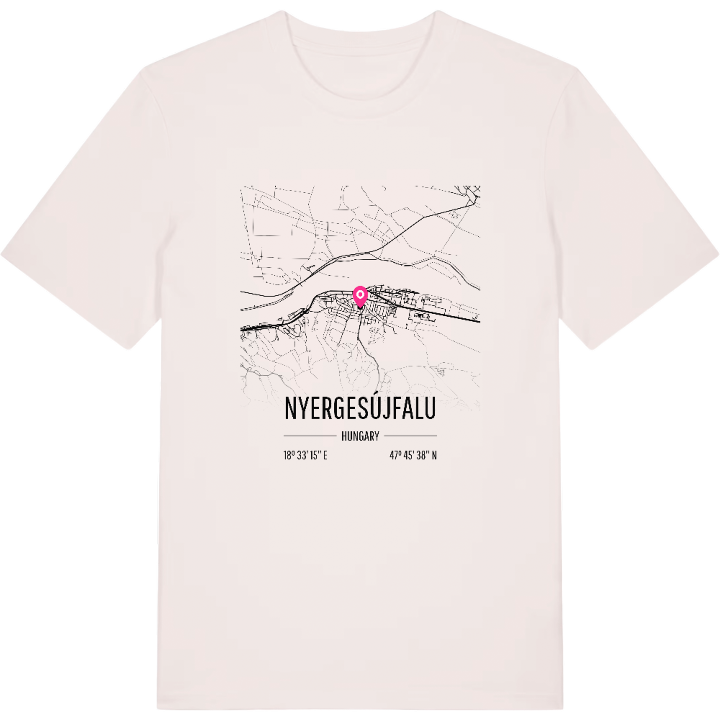 Nyergesújfalu map t-shirt – t-shirt from PinShirt