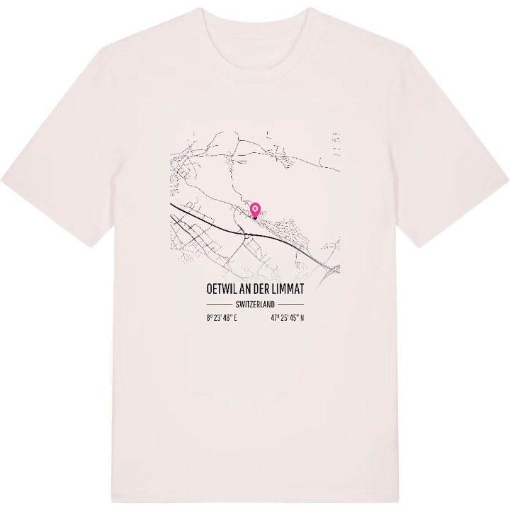 Oetwil an der Limmat map t-shirt – t-shirt from PinShirt