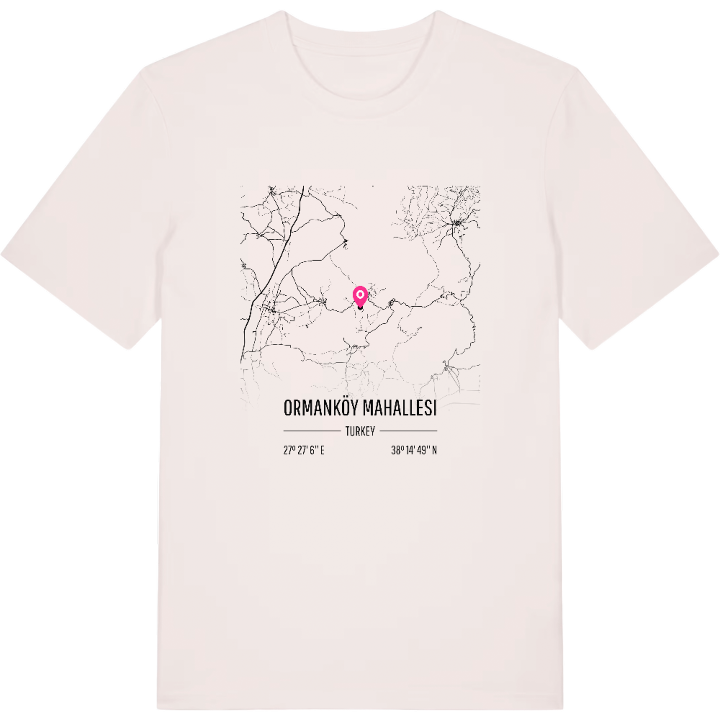 Ormanköy Mahallesi map t-shirt – t-shirt from PinShirt