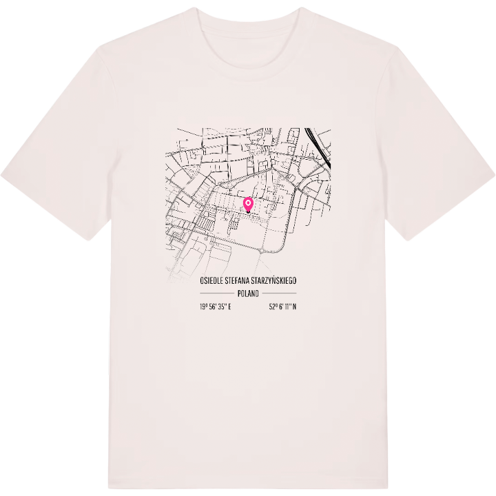 Osiedle Stefana Starzyńskiego map t-shirt – t-shirt from PinShirt