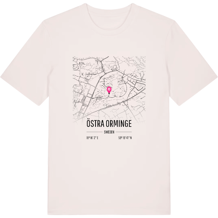 Östra Orminge map t-shirt – t-shirt from PinShirt