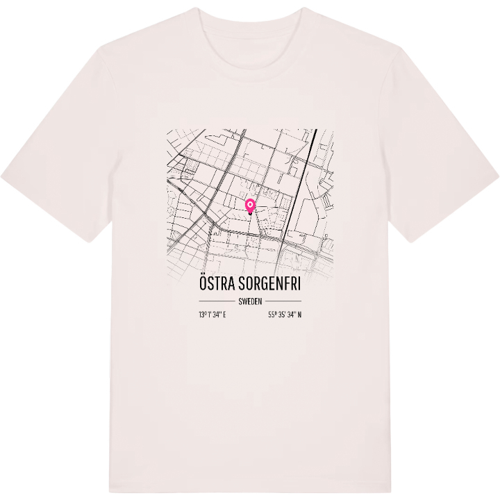 Östra Sorgenfri map t-shirt – t-shirt from PinShirt
