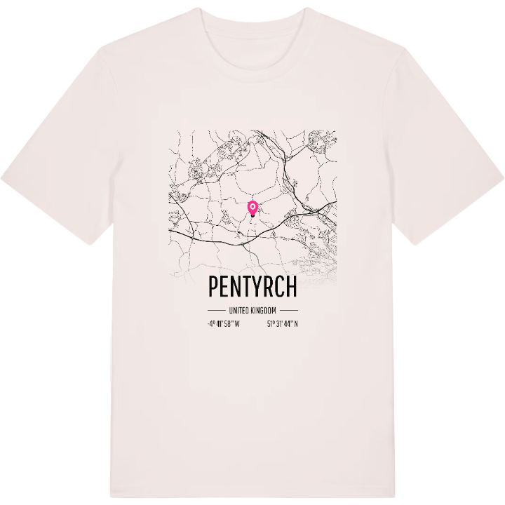 Pentyrch map t-shirt – t-shirt from PinShirt
