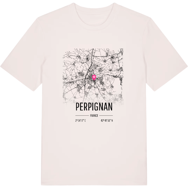 Perpignan map t-shirt – t-shirt from PinShirt