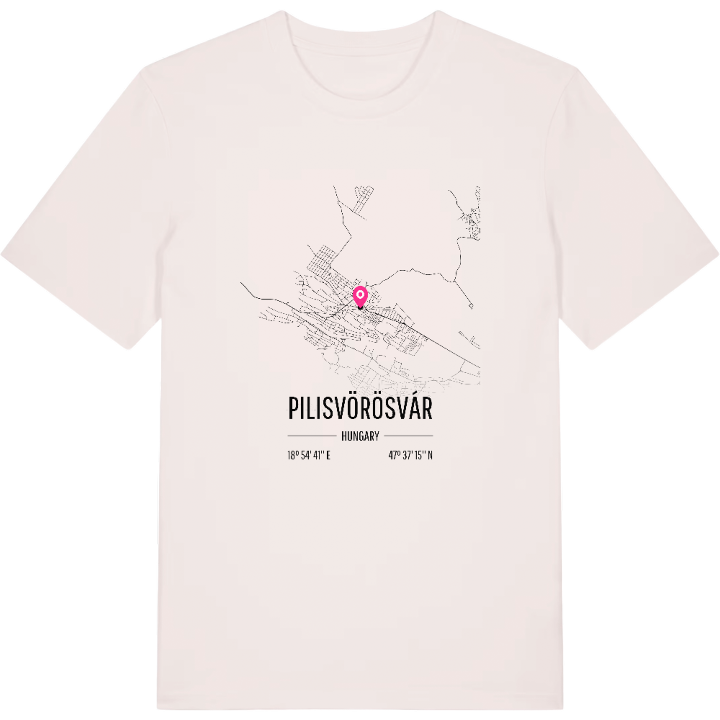Pilisvörösvár map t-shirt – t-shirt from PinShirt