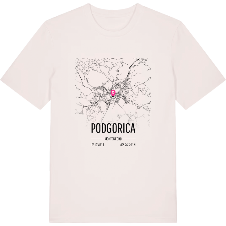 Podgorica map t-shirt – t-shirt from PinShirt