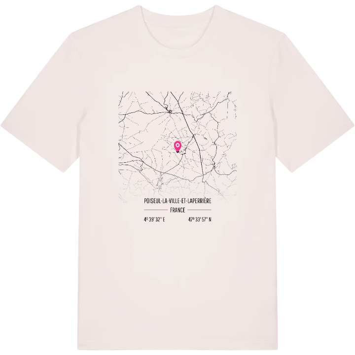 Poiseul-la-Ville-et-Laperrière map t-shirt – t-shirt from PinShirt