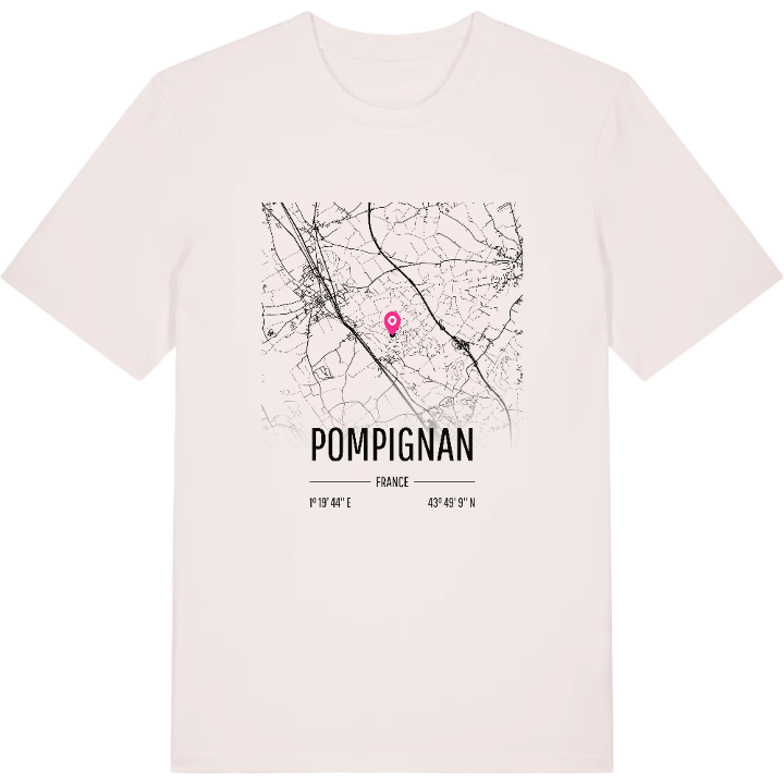 Pompignan map t-shirt – t-shirt from PinShirt