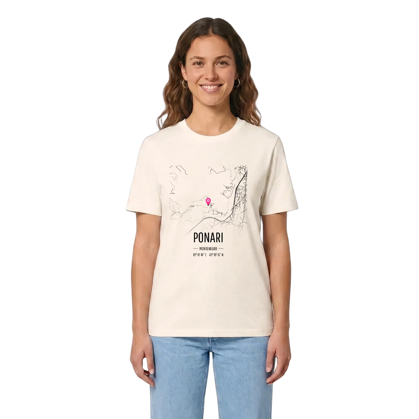 Ponari karta t-shirt – Vintage White, in context
