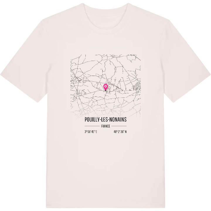 Pouilly-les-Nonains map t-shirt – t-shirt from PinShirt