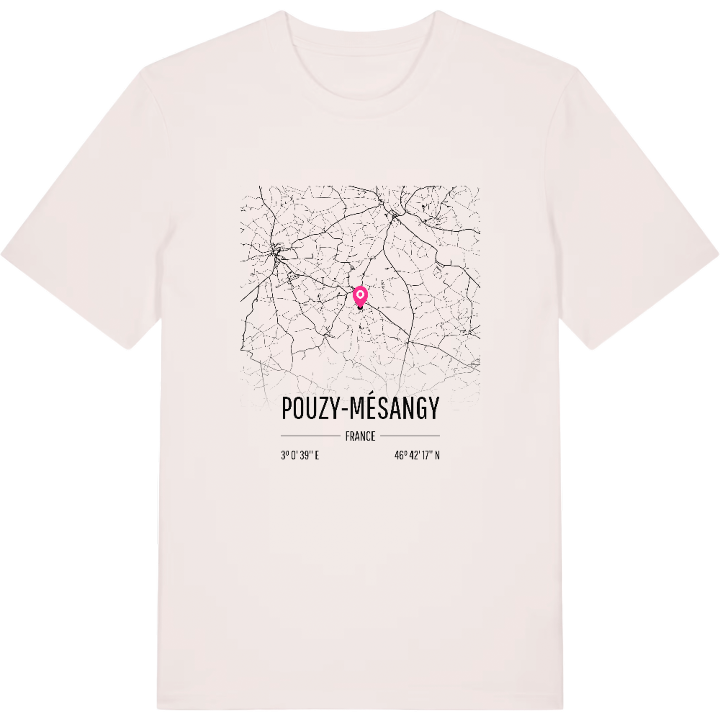Pouzy-Mésangy map t-shirt – t-shirt from PinShirt