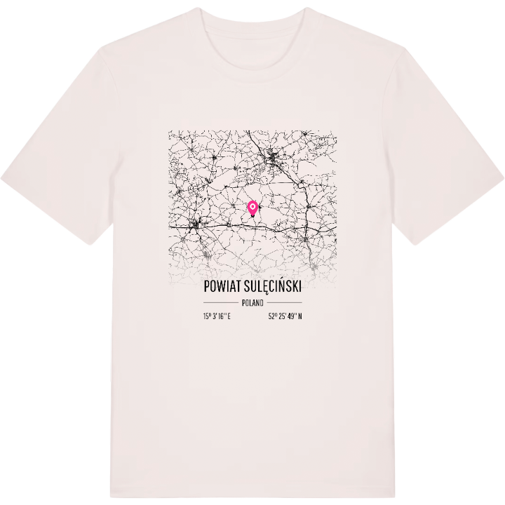 powiat sulęciński map t-shirt – t-shirt from PinShirt
