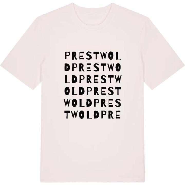Prestwold wordplay t-shirt – t-shirt from PinShirt
