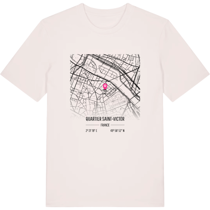 Quartier Saint-Victor map t-shirt – t-shirt from PinShirt