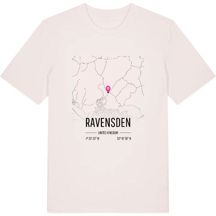 Ravensden map t-shirt – t-shirt from PinShirt