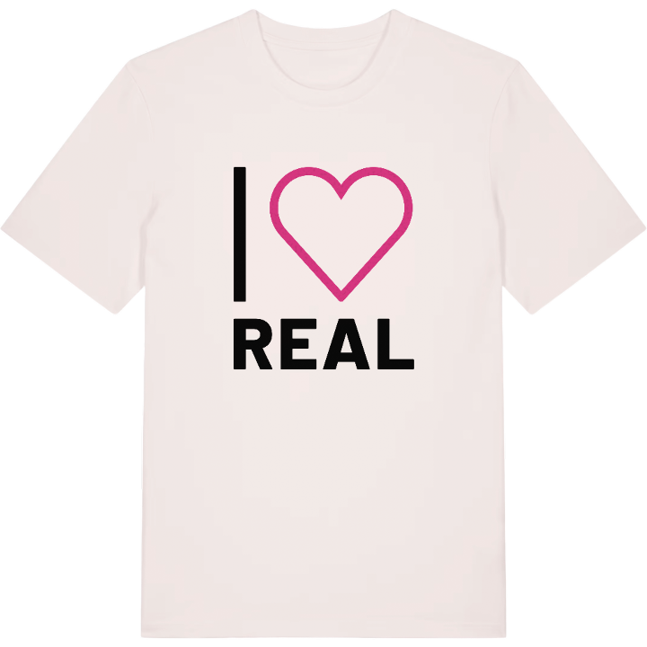 I love Real t-shirt large print – t-shirt from PinShirt