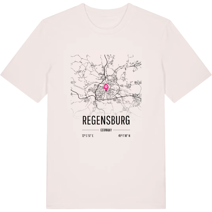 Regensburg map t-shirt – t-shirt from PinShirt