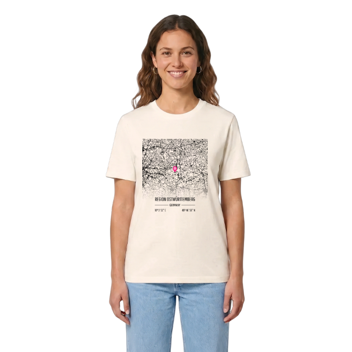 Region Ostwürttemberg map t-shirt – t-shirt from PinShirt