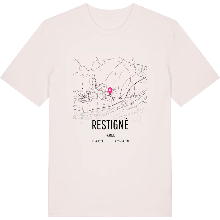 Restigné map t-shirt – t-shirt from PinShirt