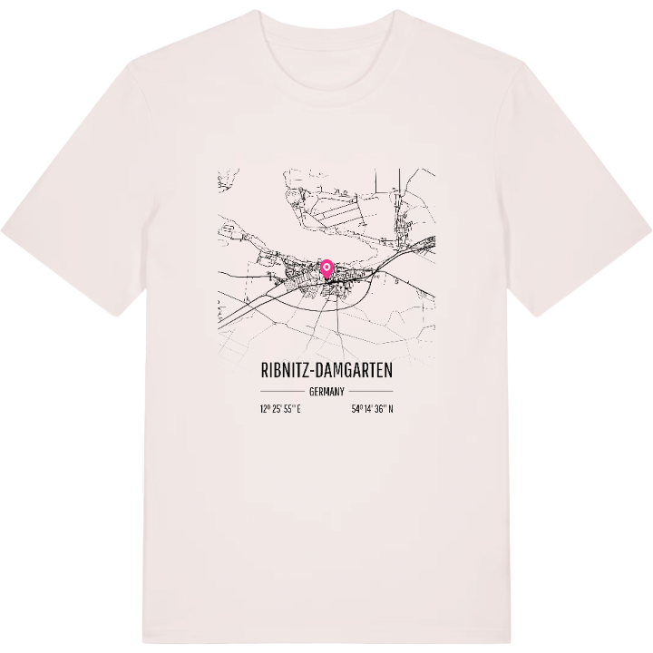 Ribnitz-Damgarten map t-shirt – t-shirt from PinShirt