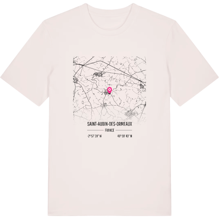 Saint-Aubin-des-Ormeaux map t-shirt – t-shirt from PinShirt