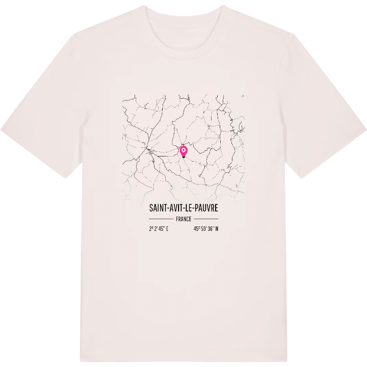 Saint-Avit-le-Pauvre map t-shirt – t-shirt from PinShirt