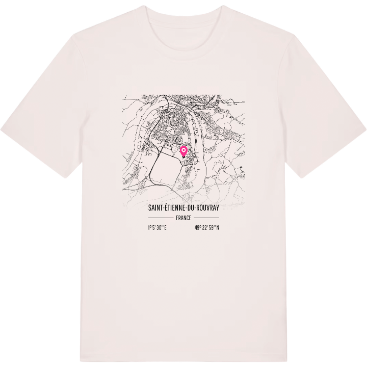 Saint-Étienne-du-Rouvray map t-shirt – t-shirt from PinShirt