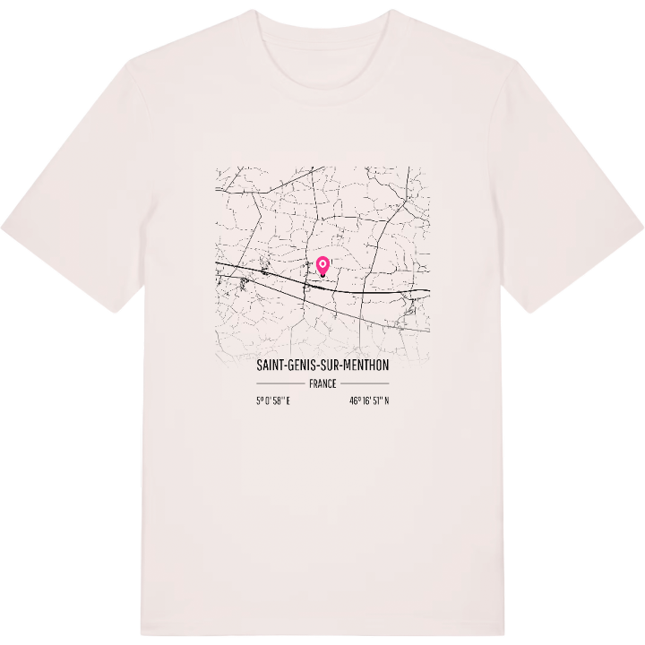 Saint-Genis-sur-Menthon map t-shirt – t-shirt from PinShirt